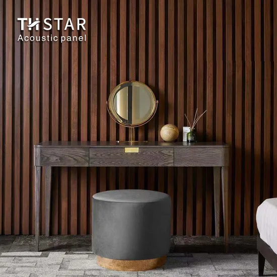 Sound Absorption Slatted Wood Veneer MDF Slat Based Pet Polyester Acoustic Felt Panel Decorative for Wall and Ceiling 