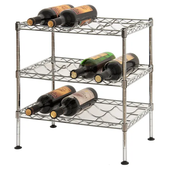 Multipurpose 6 Layer Adjustable Metal Wine Kitchen Pot Wire Stand Rack with Hook 