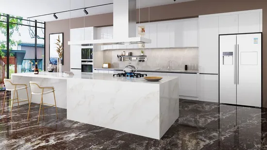 European Style White PVC Board Kitchen Cabinet Doors Design 