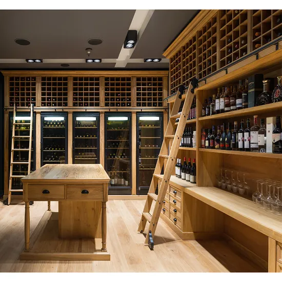 High Quality Wine Display Cabinet with Wine Shop Furniture Tall Wine Cabinet 