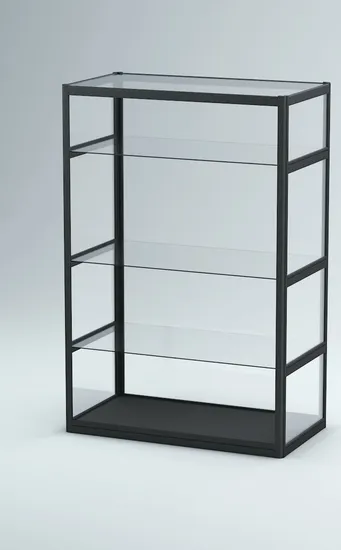 Full Vision Tall Rectangle Showcase Glass Display Cabinets 