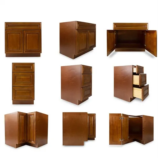 Light Brown Shaker Kitchen Base Cabinet for Hotel and Residences Projects 